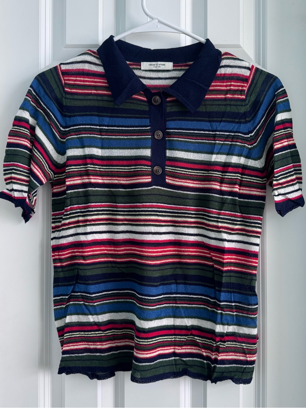 Freaks Store Sheer Stripe Collar Top